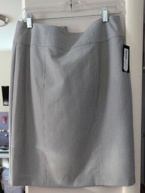 Worthington Light Gray Pencil Skirt with Structured Waist